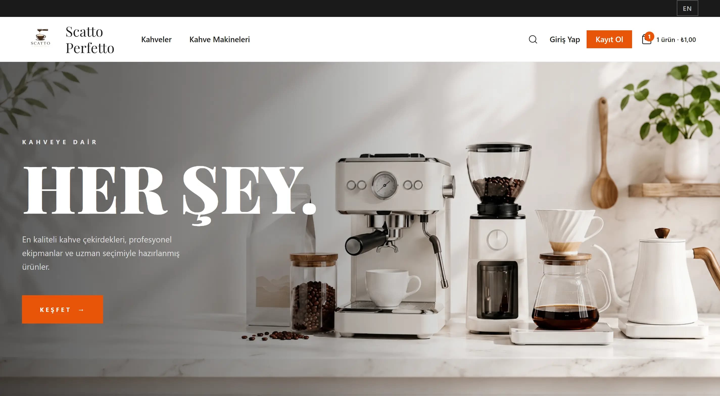 Scatto Perfetto — Kahve E-Ticaret Platformu