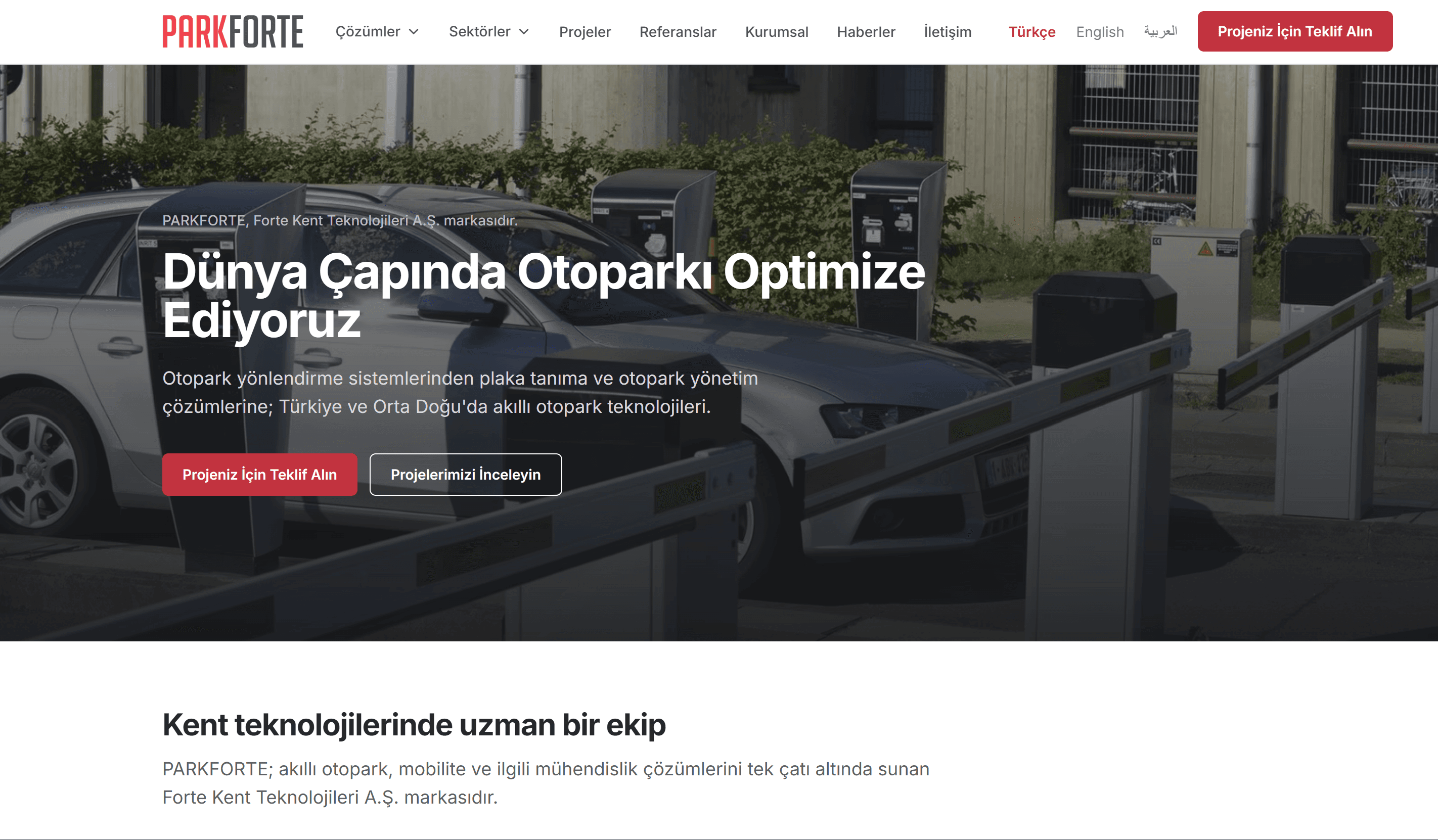 PARKFORTE — Kurumsal Web Sitesi